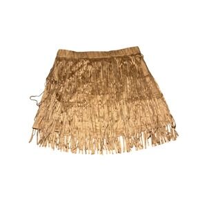 Nomelfish Suede Fringe Mini Skirt Bohemian Festival Womens XL Cowgirl Western